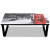 vidaXL Coffee Table Living Room End Table Side Table with Printing Glass Top - Piano - 3 of 4