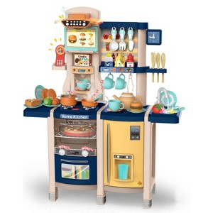 KTMBDW Kids Play Kitchen Set, Toddler Kitchen Playset with Sound&Light, Play Sink, Play Food and Kitchen Accessories, Kitchen Toy for Girls Boys - 1 of 4