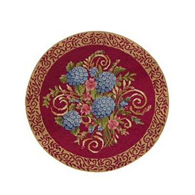 3'x3' Round Woven Floral Accent Rug Red - C&F Home