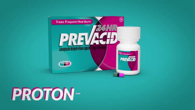 Prevacid 24 HR Lansoprazole Acid Reducer Delayed-Release 15 mg- PPI for Complete Heartburn Relief - 42 Capsules, 2 of 10, play video