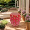 Vynxaria 13.4" Oversized Dragon Fruit Stool, Resin Multi-Purpose Stool/Side Table/Plant Stand - Indoor Outdoor Home Garden Decor - 4 of 4