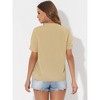 Allegra K Women's Summer Casual V Neck Short Sleeve Office Work Blouse - 4 of 4