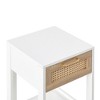 15.75" Rattan Night Stands With Drawer Bedside End Table For Small Space - 3 of 4