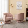 SEYNAR Modern Glam Velvet Upholstered Round 360 Degree Swivel Accent Barrel Chair Set of 2 - 3 of 4