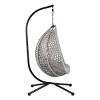 Patio Swing Egg Chair With Stand,PE Rattan Egg Chair,Hanging Basket Chair,Hammock Chair -Maison Boucle - 3 of 4