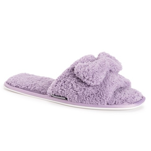 Kathy Ireland Women's Azalea Toe Bow Slide Slippers-purple M (7-8) : Target