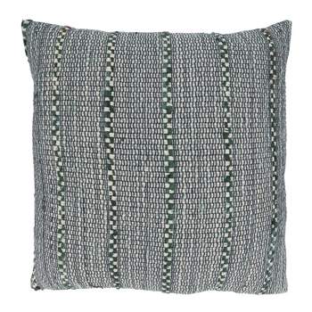 Saro Lifestyle Striped Cotton Throw Pillow With Down Filling, Blue, 20" x 20"