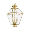 Livex Lighting Westover 3 - Light Post Light in  Polished Brass - 3 of 4