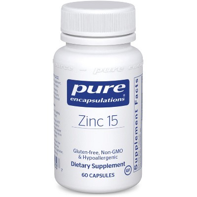 Pure Encapsulations Zinc 15 mg - Immune System Support, Growth and Development, Wound Healing, Prostate, and Reproductive Health - 60 Capsules