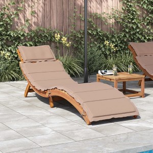 vidaXL Sun Lounger with Cushion Taupe Solid Wood Acacia - 1 of 4