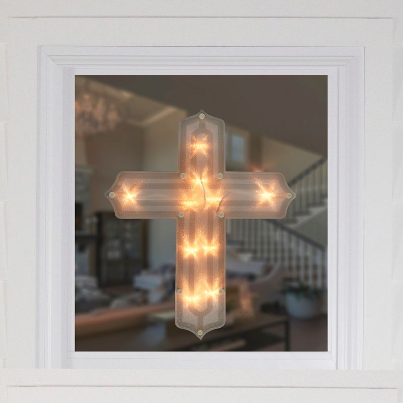 Northlight 14" Lighted Religious Cross Easter Window Silhouette Decoration, 4 of 6