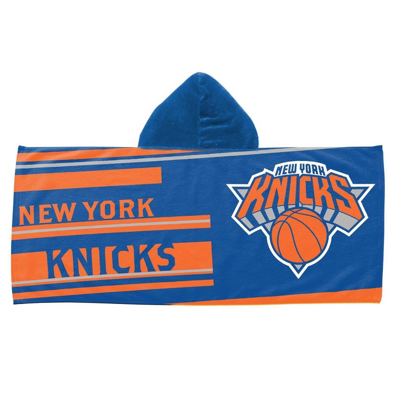 22&#34;x51&#34; NBA New York Knicks Liner Youth Hooded Beach Towel, 1 of 4