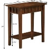 HomeStock Belmont End Table with Shelf Diamond Shaped Top Modern Two-Tier Storage Accent Table Rubberwood Tapered Legs for Home Office - 4 of 4