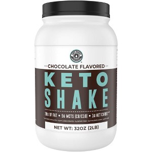 Chocolate Keto Meal Replacement Shakes, Low Carb Keto Mix, MCT Powder, Grass Fed Hydrolyzed Collagen Peptides, Left Coast Performance, 18 servings - 1 of 4