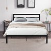NicBex Queen Size Metal Platform Bed Frame with Headboard,Mattress Foundation with Steel Slat Support,Under Bed Storage,Easy Assembly,Black/Gray - 2 of 4