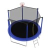 GDFStudio David Outdoor/Indoor Galvanized Steel Ladder Round Trampoline with Enclosure and Basketball Hoop - 2 of 4