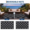 Outdoor Checkerboard Picnic Mat Modern Lightweight Woven Plastic Straw Rug Low Pile Erasable Carpet for Camping Garden Backyard - 4 of 4