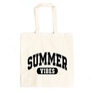 City Creek Prints Varsity Summer Vibes Canvas Tote Bag - 15x16 - Natural - 1 of 2