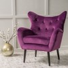 CAVINAS Modern Tufted Curved Wingback Chair, Velvet Armchair, Single Sofa Chair, Comfy Reading Chair for Bedroom, Living Room - 2 of 4
