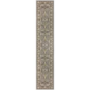 Traditional Floral Scroll Indoor Area Rug or Runner by Blue Nile Mills