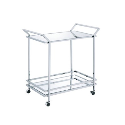 Town Square Bar Cart Clear Glass/mirror/chrome - Breighton Home : Target