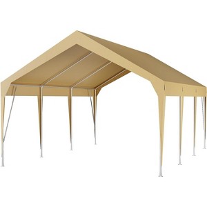 Acekool 10x20FT Heavy Duty Carport Canopy, Waterproof UV Resistant Portable Shelter for Car, Vehicle, Outdoor Storage, Yellow - 1 of 4