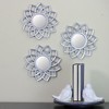 Northlight Set of 3 Matte Silver Arched Floral Mirrors Wall Decor 10" - image 2 of 4