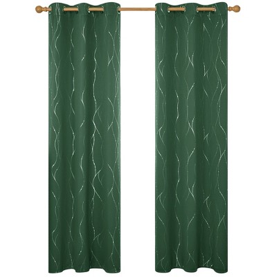 Deconovo Wave Line with Dots Blackout Curtains, 42-Inch Wide, 2 Panels