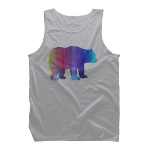 Adult Design By Humans Rainbow Watercolor Artistic Bear By Maryedenoa Tank Top - 1 of 2