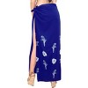 LA LEELA Women's Summer Bikini Wraps Beach Wrap Swimwear Sarong Cover up Skirt Swimsuit Pareo Coverups for Women One Size Blue, Solid - 3 of 4