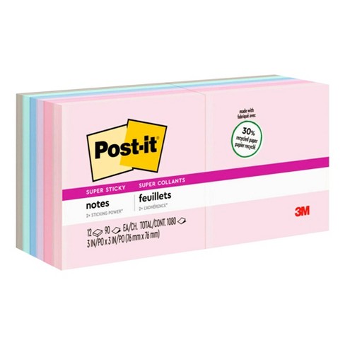 3M Post It Notes 3 x 3 Pastel Colors - 4 PK