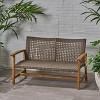 Gulches Wood & Wicker Loveseat for Elegant Outdoor Relaxation - 3 of 4