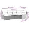 vidaXL 5 Piece Patio Sofa Set with Cushions Black Poly Rattan - Black and Cream Without Table - 3 of 4