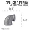 Pipe Decor 1/2 in. x 3/8 in. Black Reducing Elbow - 3 of 4