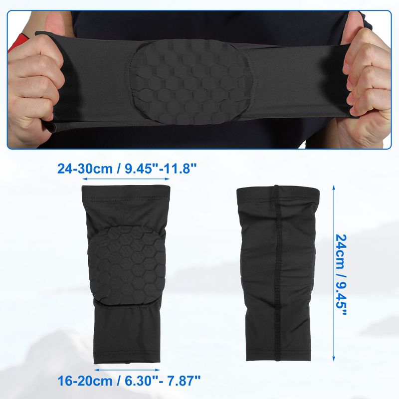 Unique Bargains 2pcs Elbow Brace Support Sleeve Elbow Pad Sleeve for Women Men Black M Size, 2 of 4