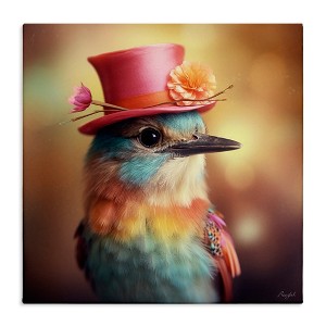Stupell Industries Pastel Bird in Hat, 24" x 24" - 1 of 4