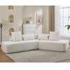 GDFStudio Maelo 128" Modern 4-Seater Boucle Teddy Upholstered Sectional Sofa with Throw Pillows and Lumbar Pillows - 2 of 4