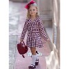 Burgundy Houndstooth Blazer and Pleated Skirt Set Mia Belle Girls - 3 of 3