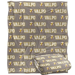 Valparaiso University Logo Pattern Silky Touch Blanket White 50x60 - 1 of 4