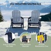 WestinTrends Azura Outdoor HDPE Adirondack Chairs With Connecting Table Tray (Set of 2), Navy Blue - 3 of 4