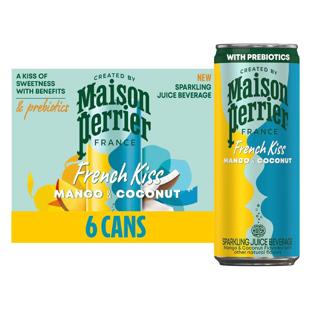 Maison Perrier French Kiss Mango and Coconut Flavored Sparkling Water with Real Fruit Juice - 6pk/11.15 fl oz​