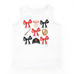 The Juniper Shop Coquette Baseball Red Chart Youth Tank Top - 1 of 4