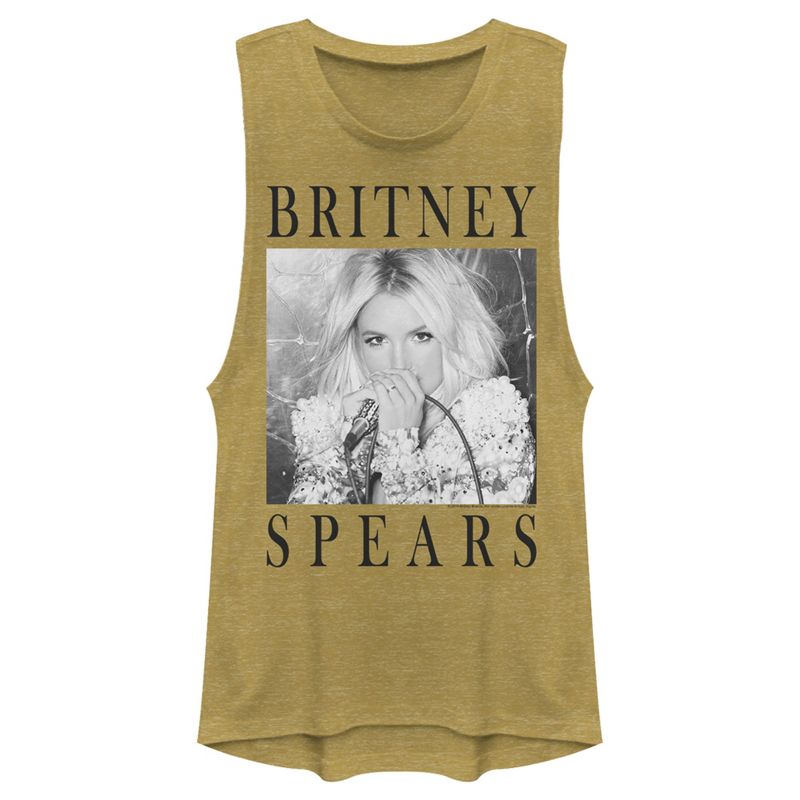 Juniors Womens Britney Spears Classic Star Frame Festival Muscle Tee, 1 of 5