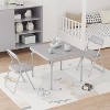3-Piece Folding Table and Chair Set for Kids with Soft PU Cushions, Portable No Assembly for Eating Reading Playing - 2 of 4