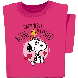 Collections Etc Snoopy Being Loved T-Shirt UNISEX PINK LARGE - 1 of 4
