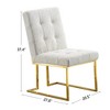 NicBex 2-piece Set Dining Chair Modern Upholstered Linen Fabric Side Chair with Tufted Button Back and Gold Metal Legs for Dining Room - 3 of 4