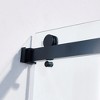 Zevemomo 56-60"W x 60"H Frameless Double Sliding Tub Shower Door, 304 Stainless Steel in Matte Black, 5/16" (8mm) Thick Tempered Clear Glass - 3 of 4