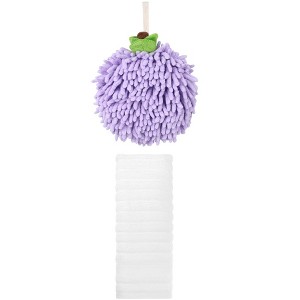 REGALWOVEN Absorbent Quick Drying Solid Decorative Hand Towels for Bathroom 14" x 30"/6" x 6" 2 Pcs - 1 of 4