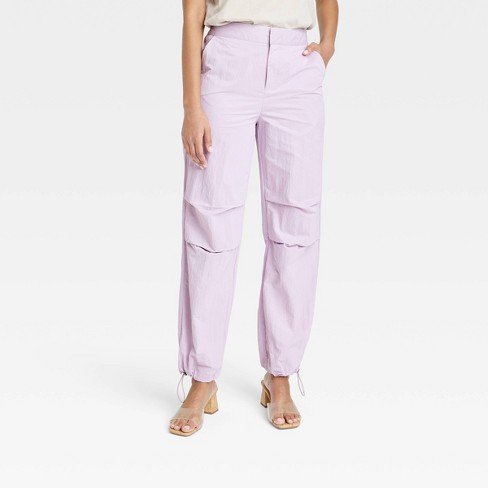 Women's High-Rise Parachute Pants - A New Day™ Lavender 14