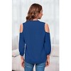Imily Bela Women's V-neck Lantern Sleeve Shirt with Half-Zip and Off-Shoulder Casual Top - 4 of 4
